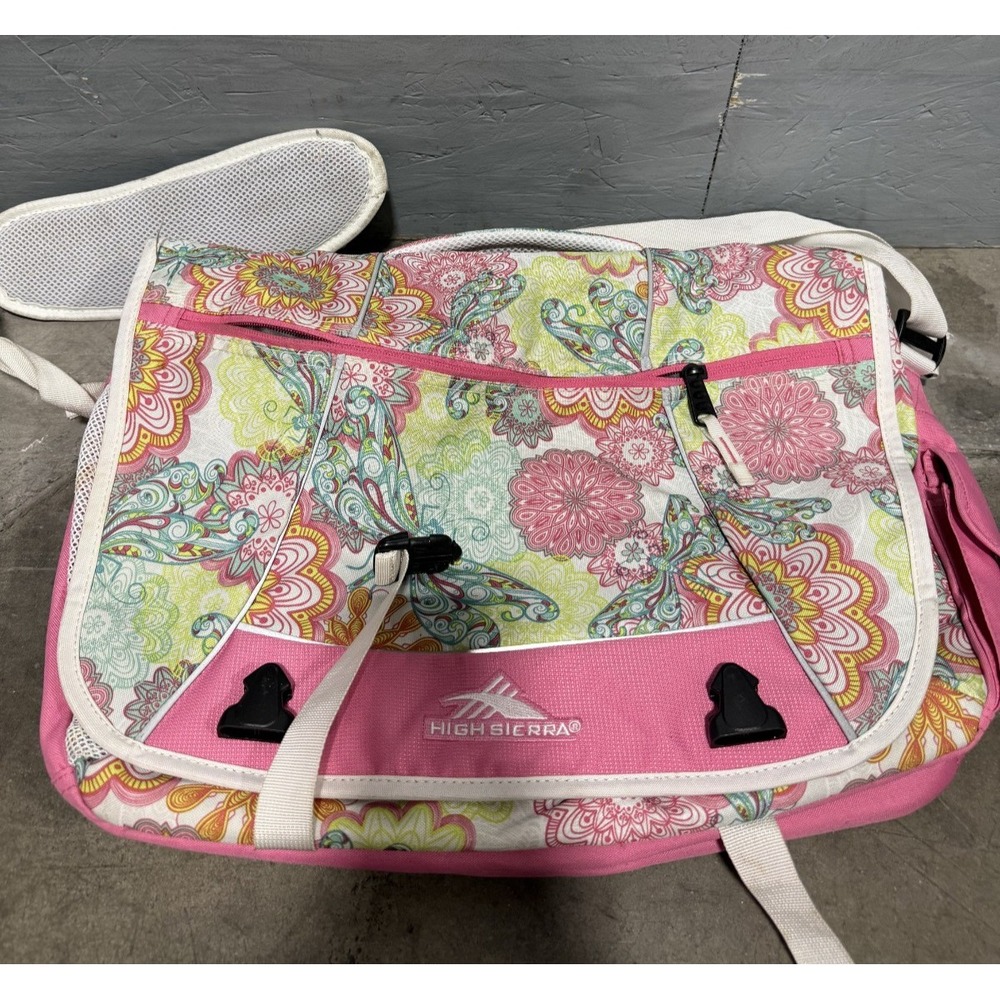 High Sierra Brief Case Nylon Shoulder School Bag Passel Pink Handle Large